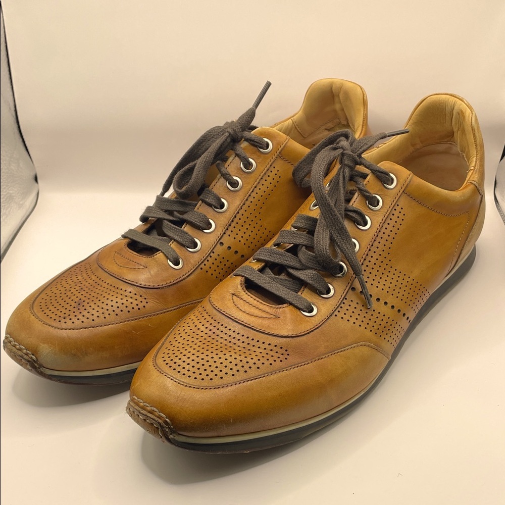 Magnanni - Classic Lace Up Leather Shoes - Tan / Brown - 12